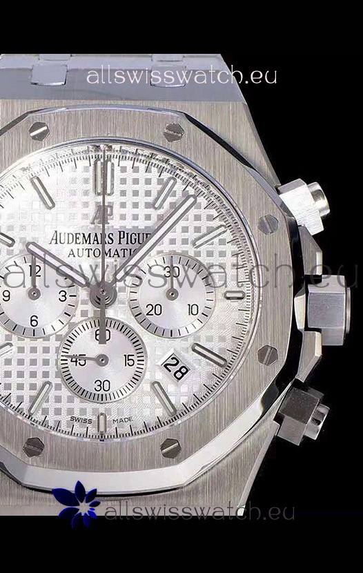 IMG_9081 Audemars Piguet Royal Oak Chronograph White Dial 904L Steel 1:1 Mirror Replica 8