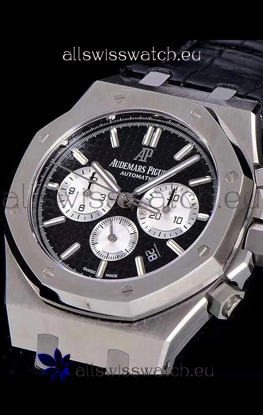 IMG_9081 Audemars Piguet Royal Oak Chronograph Black Dial 904L Steel 1:1 Mirror Replica 8