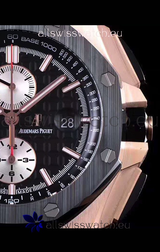 IMG_9081 Audemars Piguet Royal Oak Offshore 44MM Pink Gold 1:1 Mirror 904L Steel Replica 8