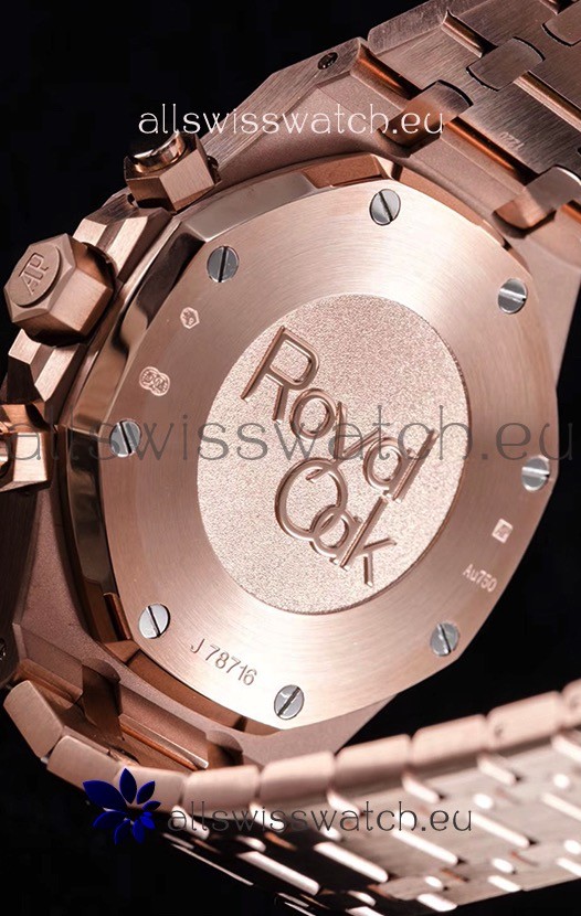 IMG_9081 Audemars Piguet Royal Oak Chronograph in Pink Gold Case Brown Dial Replica 8