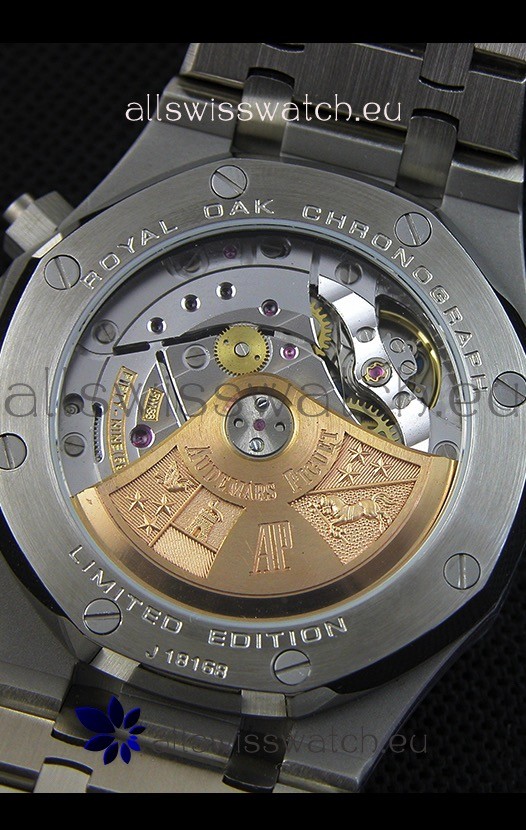 IMG_9081 Audemars Piguet Royal Oak Chronograph Black Dial Steel Strap Replica 8