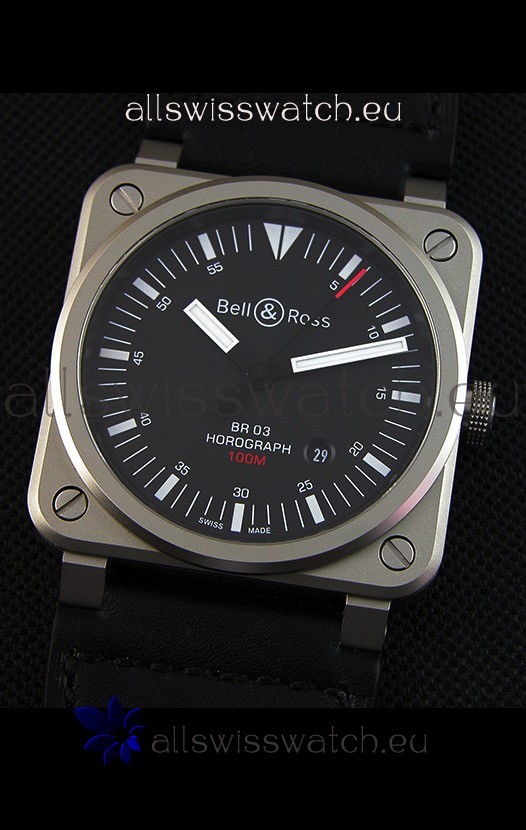 IMG_9081 Bell & Ross BR03-92 Horograph Black Dial Leather Strap 1:1 Mirror Replica 8