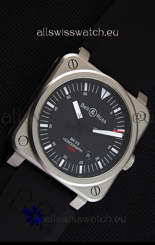 Bell & Ross BR03-92 Horograph Black Dial Rubber Strap 1:1 Mirror Replica 8