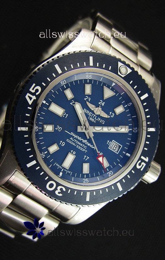 IMG_9081 Breitling SuperOcean 44 Special Steel - Mariner Bluewith Steel Strap Replica 8