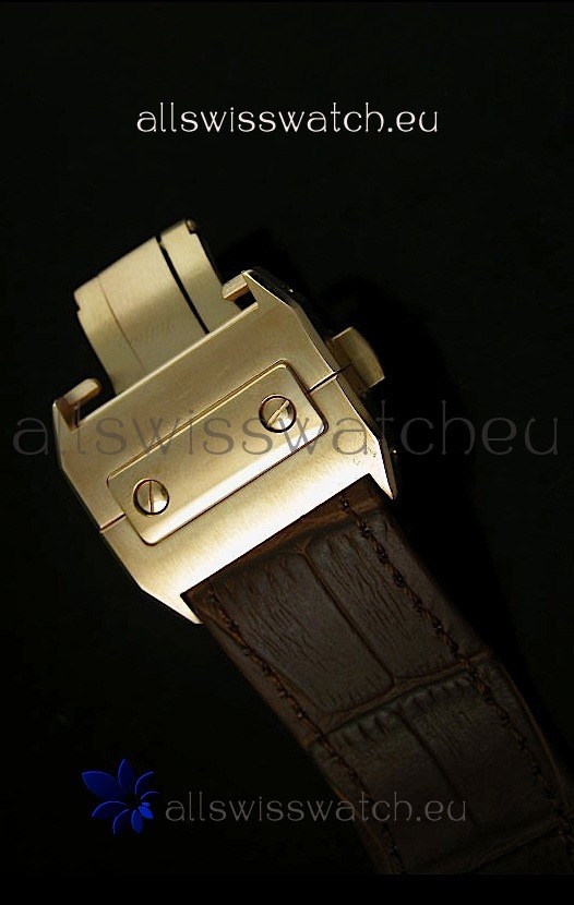 IMG_9081 Cartier Santos 100 1:1 Mirror Rose Gold Diamonds 42MM Replica 8