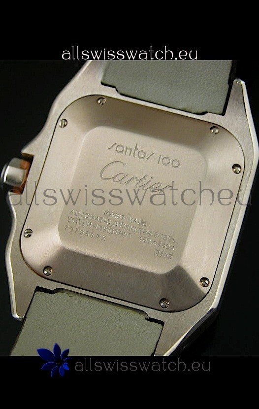 IMG_9081 Cartier Santos 100 1:1 Mirror Rose Gold 42MM Replica 8