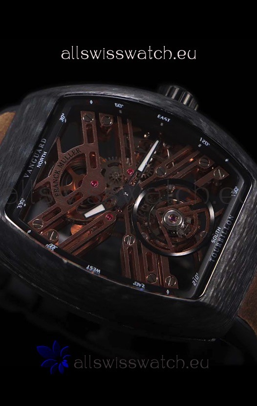 IMG_9081 Franck Muller Vanguard Skeleton Tourbillon Black Carbon Replica 8