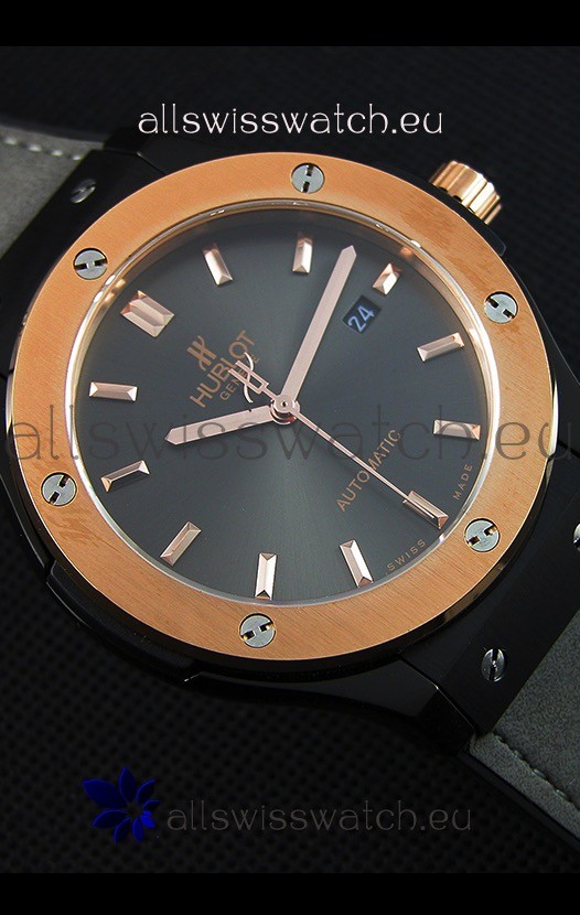 IMG_9081 Hublot Classic Fusion Ceramic King Gold Grey Dial- 1:1 Mirror Replica 8