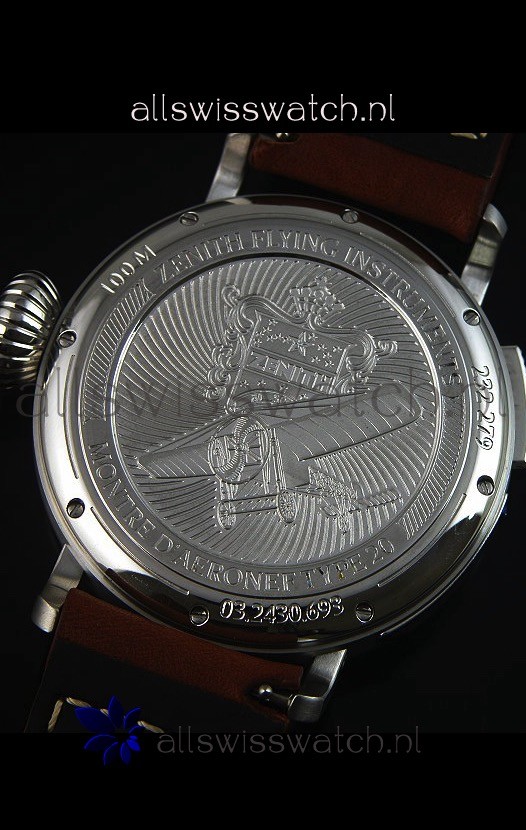 IMG_9081 Zenith Heritage Pilot Type 20 GMT Matte Black Dial 1:1 Mirror Replica 8