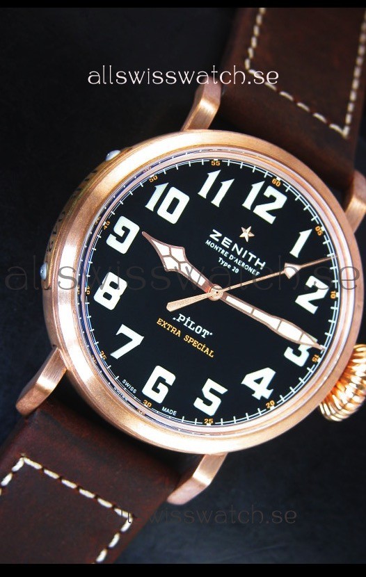 IMG_9081 Zenith Pilot Type 20 Extra Special Edition Yellow Gold 1:1 Mirror Replica 8