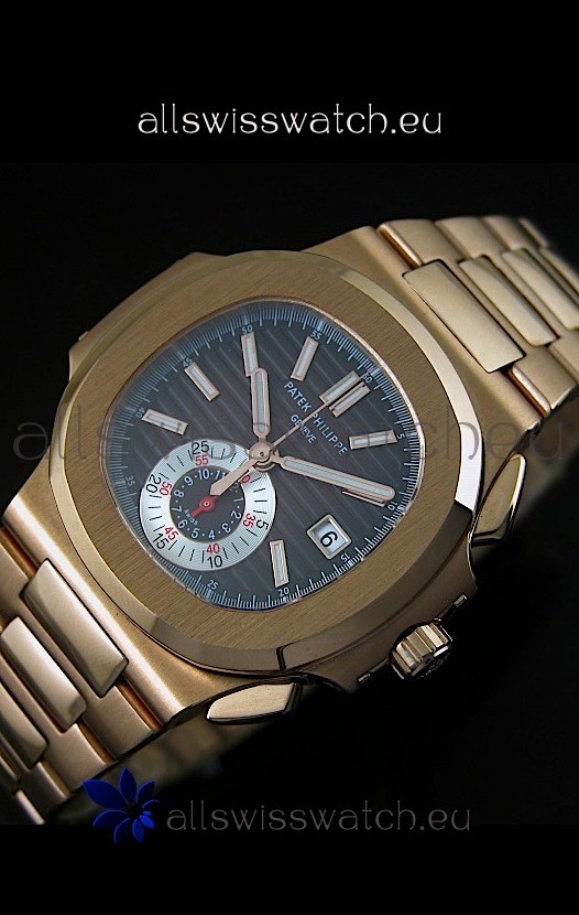IMG_9081 Patek Philippe Nautilus 5980 Chronograph Pink Gold - 1:1 Mirror Replica 8