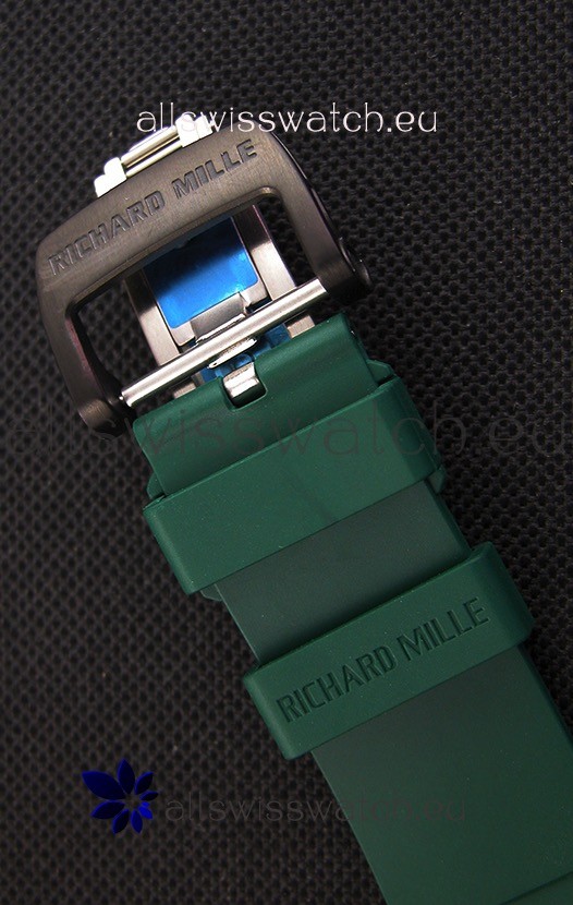 IMG_9081 Richard Mille RM35-02 Rafael Nadal Forged Carbon Case with Green Strap Replica 8