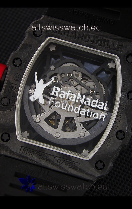 IMG_9081 Richard Mille RM35-2 Rafael Nadal Forged Carbon Case with Black Rubber Strap Replica 8