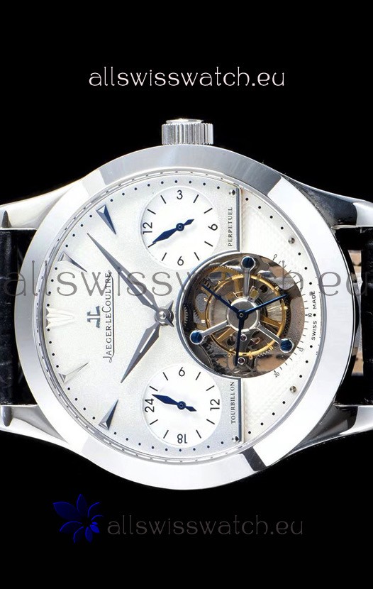 IMG_9081 Jaeger LeCoultre Perpetual Tourbillon 904L Steel Case White Dial Replica 8