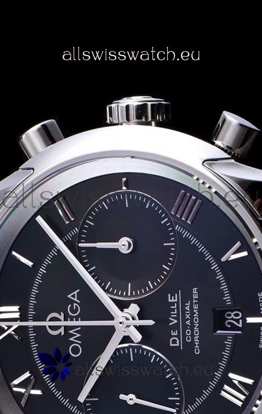 IMG_9081 Omega De Ville Chronograph 1:1 Mirror in Black Dial 42MM Replica 8