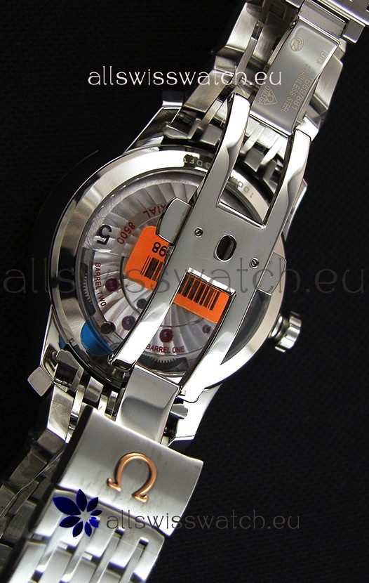 IMG_9081 Omega De-Ville Annual Calendar Steel Strap1:1 Mirror Edition in Black Dial Replica 8