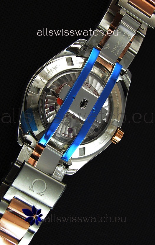 IMG_9081 Omega Seamaster Aqua Terra GMT 150M 43MM 1:1 Mirror Two Tone Case Replica 8