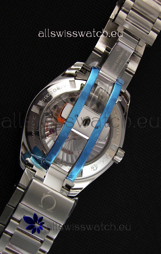 IMG_9081 Omega Seamaster Aqua Terra GMT 150M 43MM 1:1 Mirror Blue Dial Replica 8