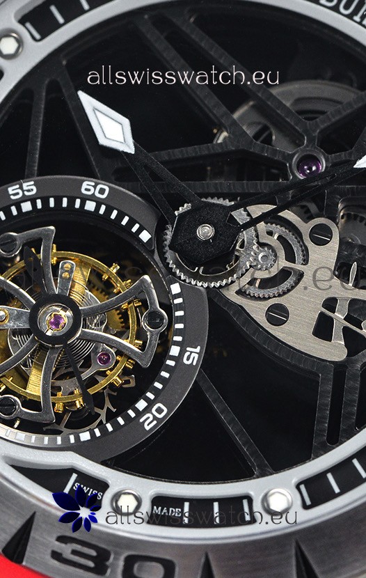 IMG_9081 Roger Dubuis Excalibur Spider Flying Tourbillon Skeleton Titanium Casing 1:1 Mirror Replica 8