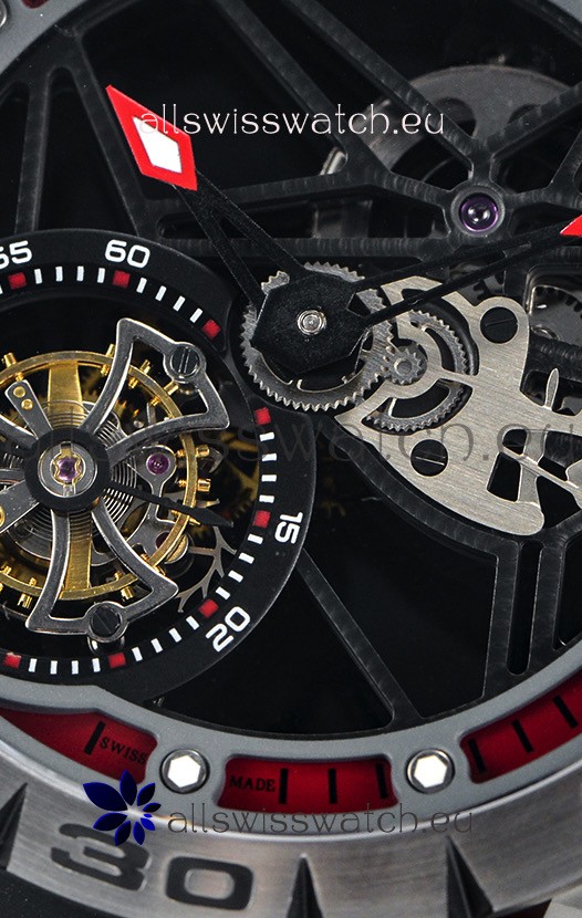 IMG_9081 Roger Dubuis Excalibur Spider Flying Tourbillon Skeleton Titanium Casing 1:1 Mirror Replica 8
