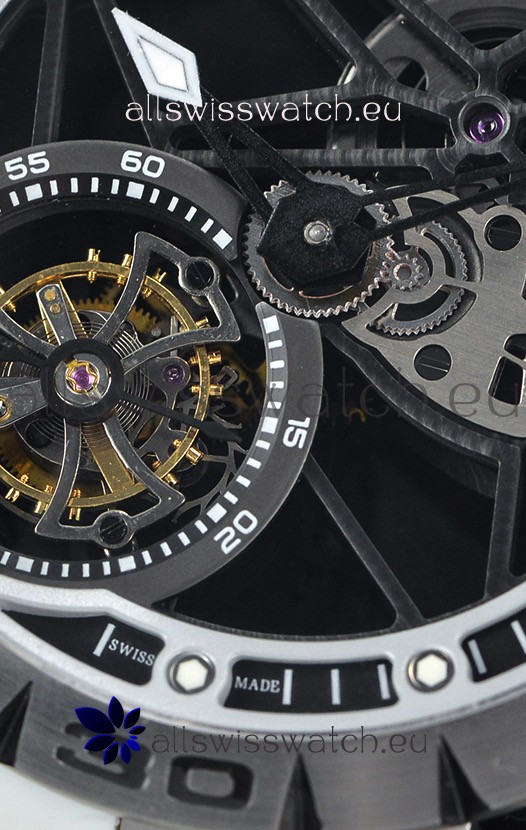 IMG_9081 Roger Dubuis Excalibur Spider Flying Tourbillon Skeleton Titanium Casing 1:1 Mirror Replica 8