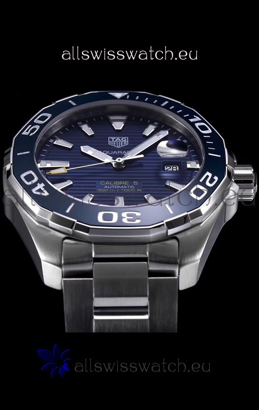 IMG_9081 Tag Heuer Aquaracer Calibre 5 1:1 Mirror Blue Dial Replica 8