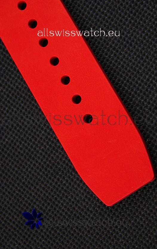 IMG_9081 Richard Mille RM35-02 One Piece Red Forged Carbon Case in Red Strap Replica 8