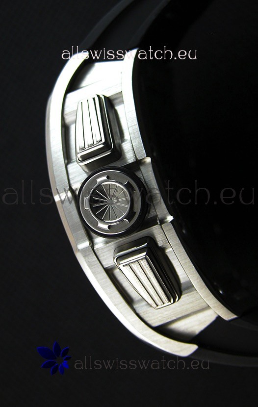 IMG_9081 Richard Mille RM011-FM Felipe Massa One Piece Titanium Case in Black Strap Replica 8