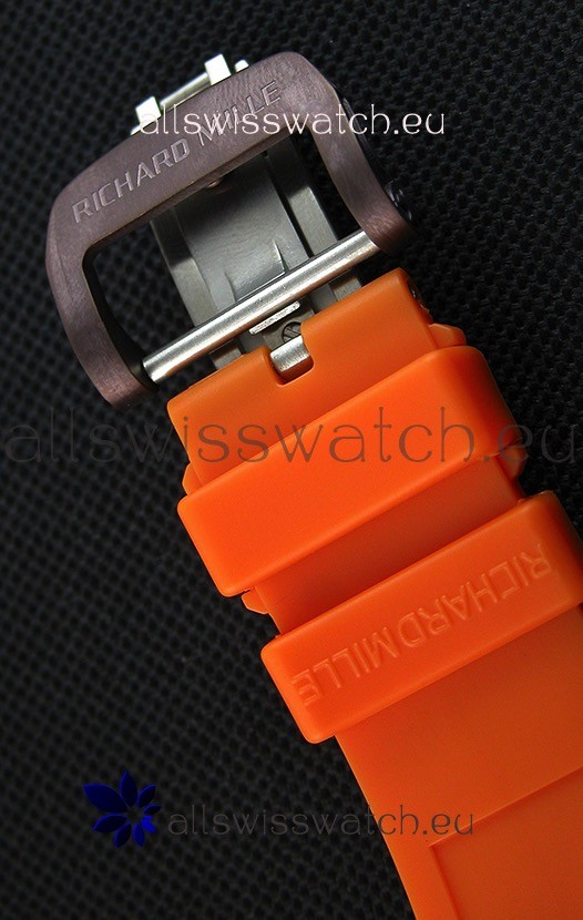 Richard Mille RM011-FM Felipe Massa One Piece Ceramic Case in Orange Strap Replica 8