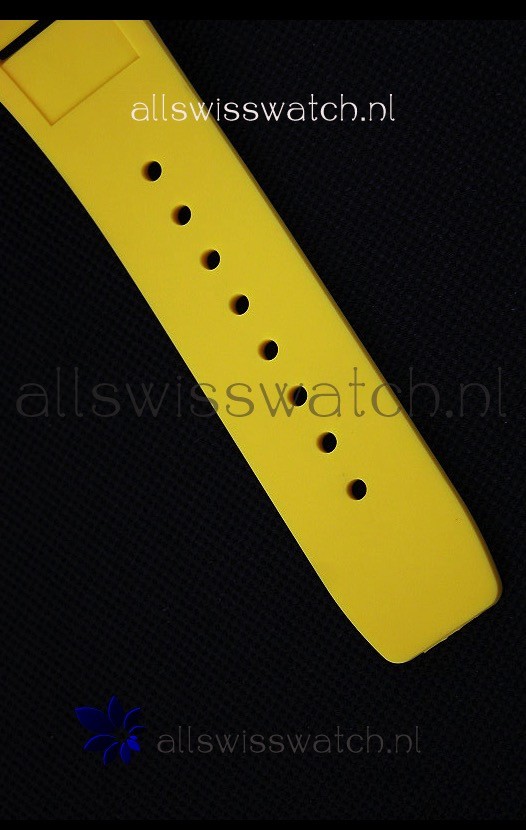 IMG_9081 Richard Mille RM35-01 One Piece Red Forged Carbon Case in Yellow Strap Replica 8