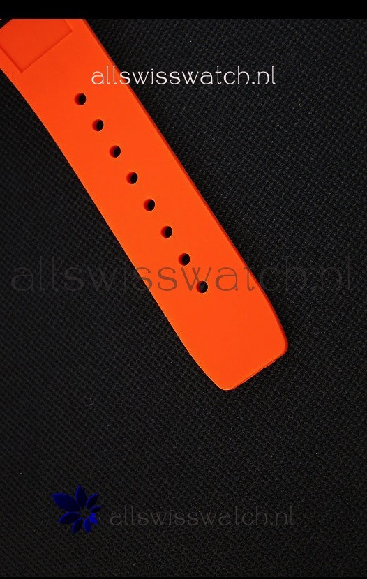 IMG_9081 Richard Mille RM35-01 One Piece Red Forged Carbon Case in Orange Strap Replica 8