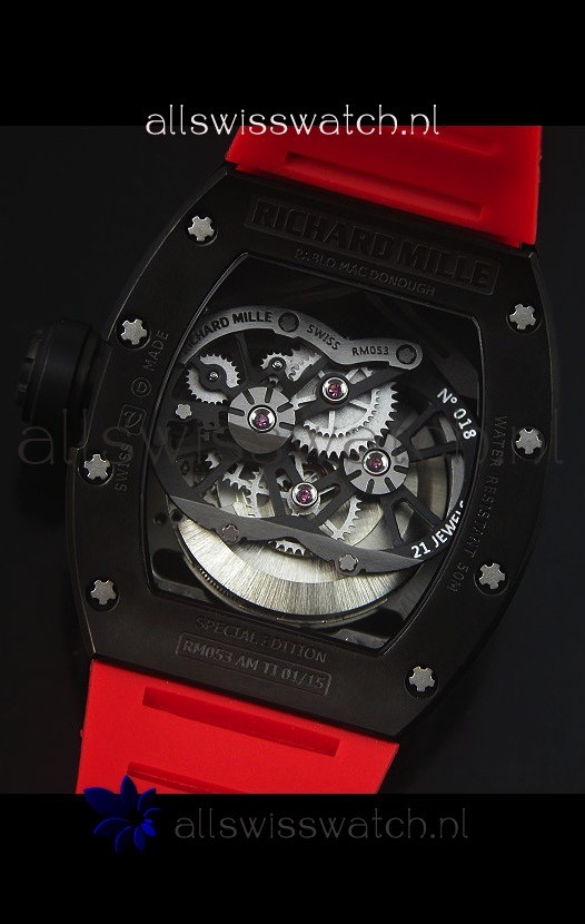 IMG_9081 Richard Mille RM053 Tourbillon Pablo Mac Donoughin PVD Case Replica 8