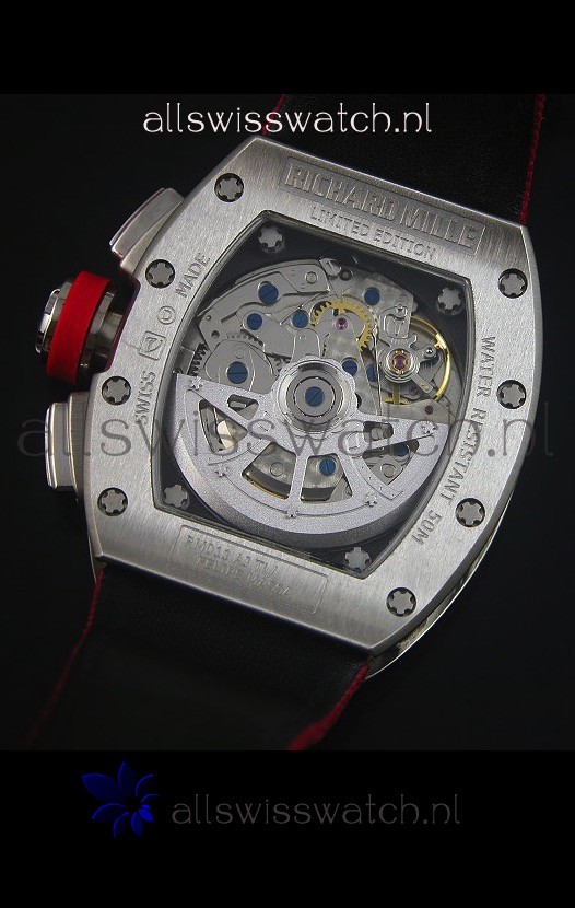 IMG_9081 Richard Mille RM011 Filipe Massa Titanium Casein Red Nylon Strap Replica 8