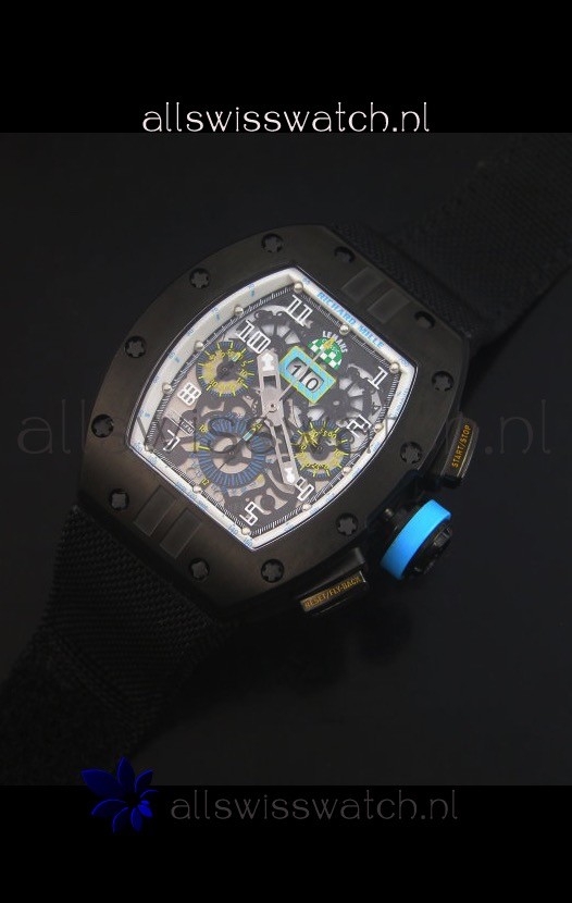 IMG_9081 Richard Mille RM011 Filipe Massa PVDin Black Nylon Strap Replica 8