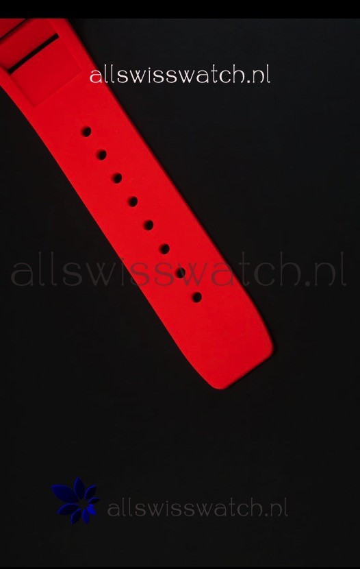IMG_9081 Richard Mille RM053 Tourbillon Pablo Mac Donough Pink Gold Case Red Strap Replica 8
