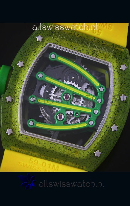 IMG_9081 Richard Mille RM059 Yohan Blake Editionin Green Bezel Replica 8