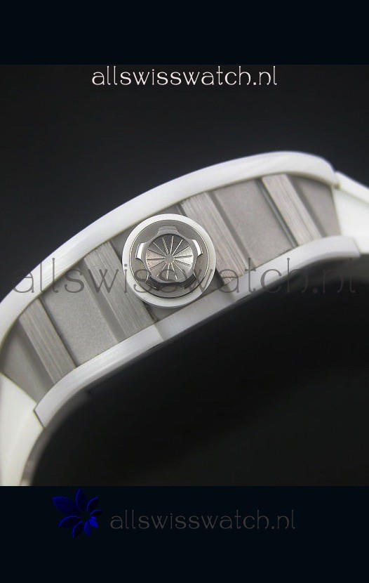 IMG_9081 Richard Mille RM055 White Ceramic Case in Black Inner Bezel Replica 8