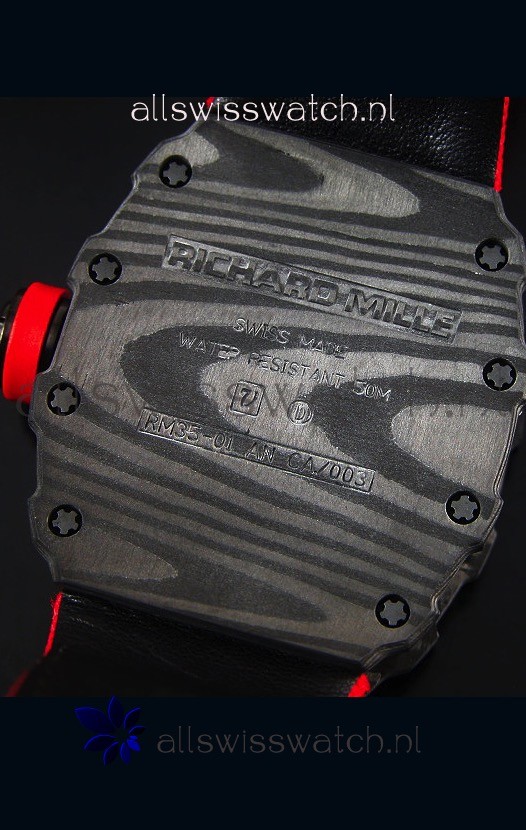 IMG_9081 Richard Mille RM35-01 Rafael Nadal EditionRed Nylon Strap Replica 8