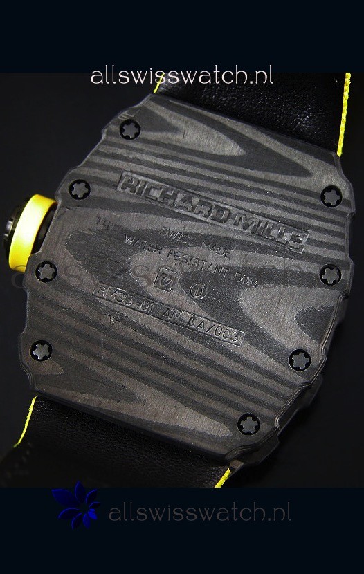 IMG_9081 Richard Mille RM35-01 Rafael Nadal EditionYellow Nylon Strap Replica 8