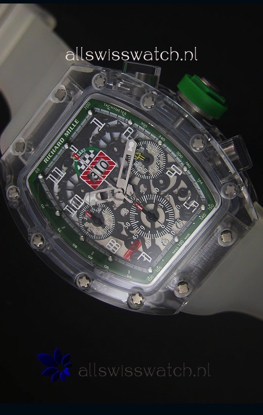 IMG_9081 Richard Mille RM056-1 Tourbillon Felipe Massa Chronograh Green Bezel Replica 8