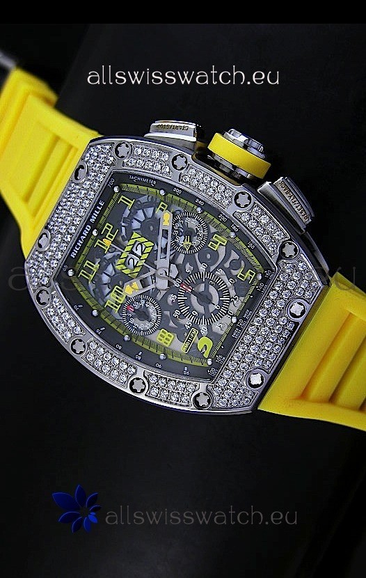 IMG_9081 Richard Mille Filippe Massa Edition Titaniumin Yellow Strap Replica 8