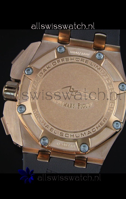 IMG_9081 Audemars Piguet Royal Oak Offshore Michael Schumacher Quartz Movement in Rose Gold Replica 8