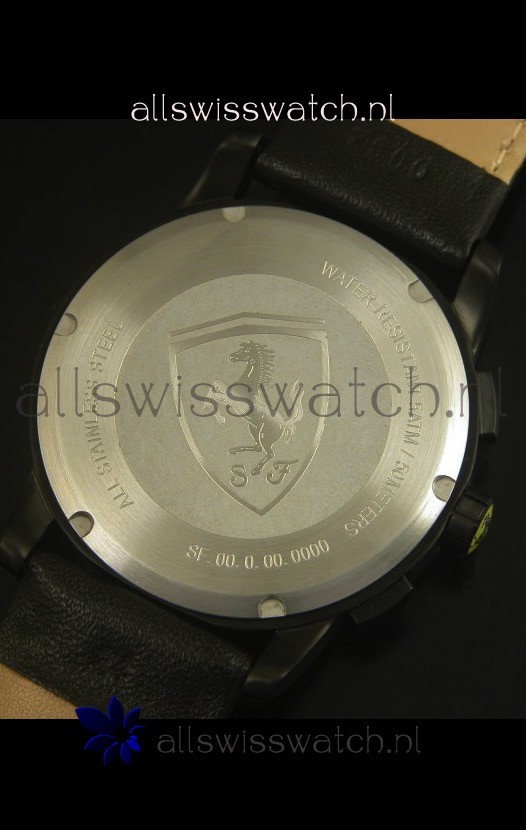 IMG_9081 Scuderia Ferrari Heritage Chronograph in Blue Dial Black Steel Case Replica 8