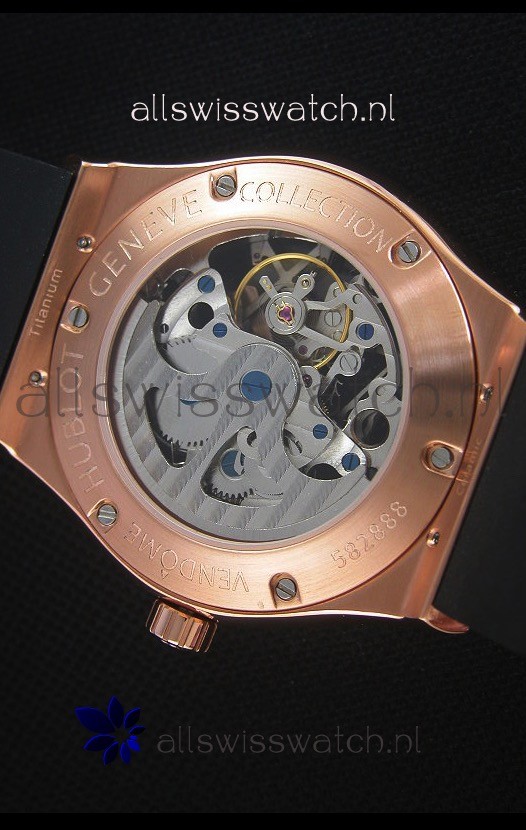 IMG_9081 Hublot Classic Fusion Skeleton Rose Gold Case Movement Replica 8
