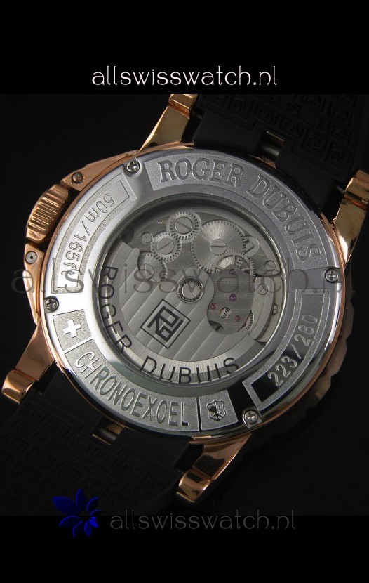 IMG_9081 Roger Dubuis Excalibur Tourbillon - Rose Gold Plating Black Dial Replica 8