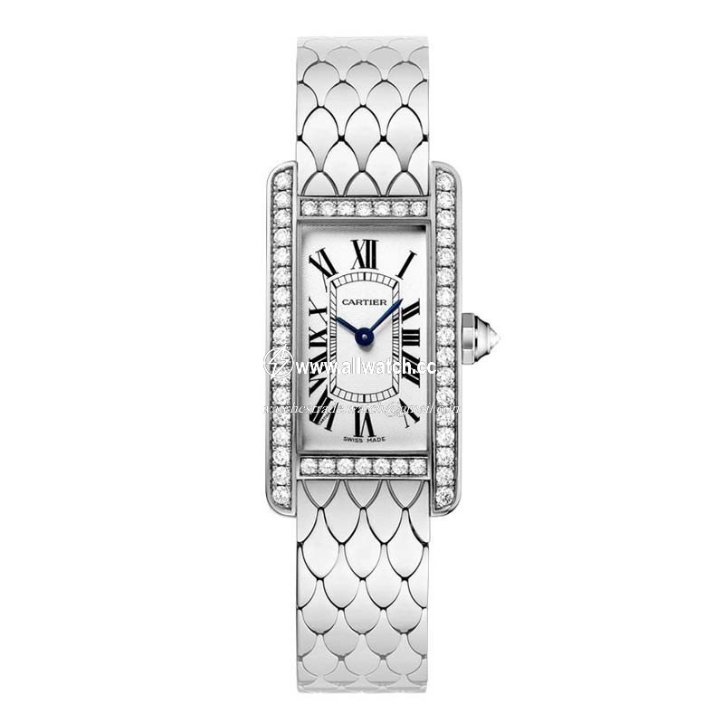 Cartier WB710009 Tank Ladies Quartz 18K White Gold Rhodium-finish