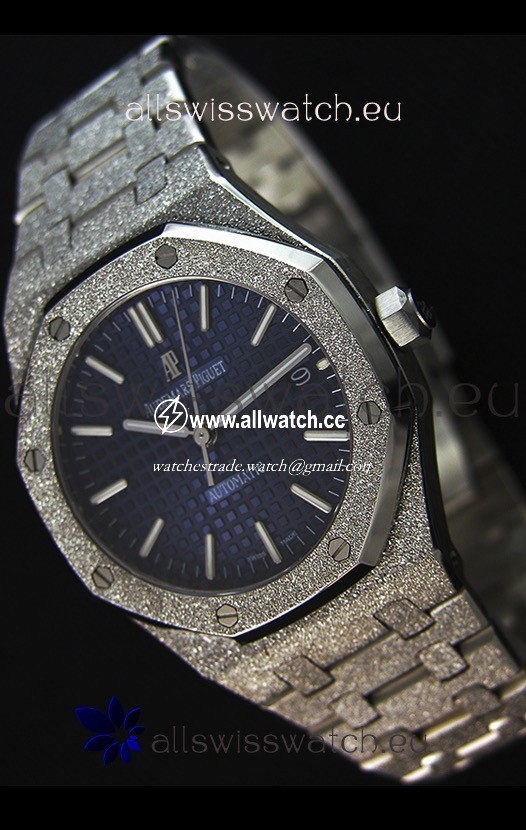 Audemars Piguet Royal Oak Frosted Self-Winding White Gold Blue Dial 1:1 Mirror