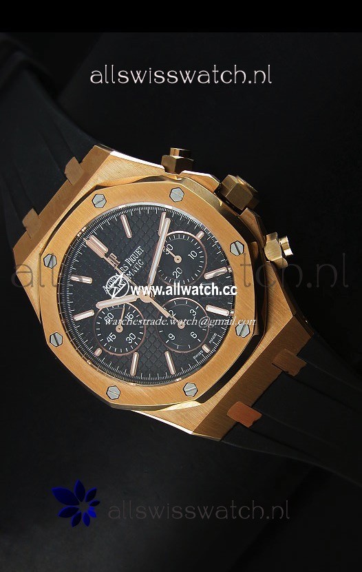 Audemars Piguet Royal Oak Chronograph in Yellow Gold in Black Dial