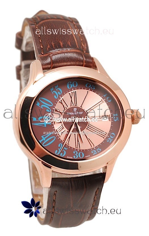 Audemars Piguet Millenary Hour and Minute Swiss Rose Gold in Brown Dial