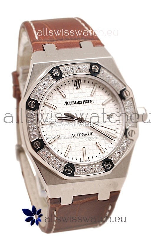 Audemars Piguet Royal Oak Steel in Brown Leather Strap